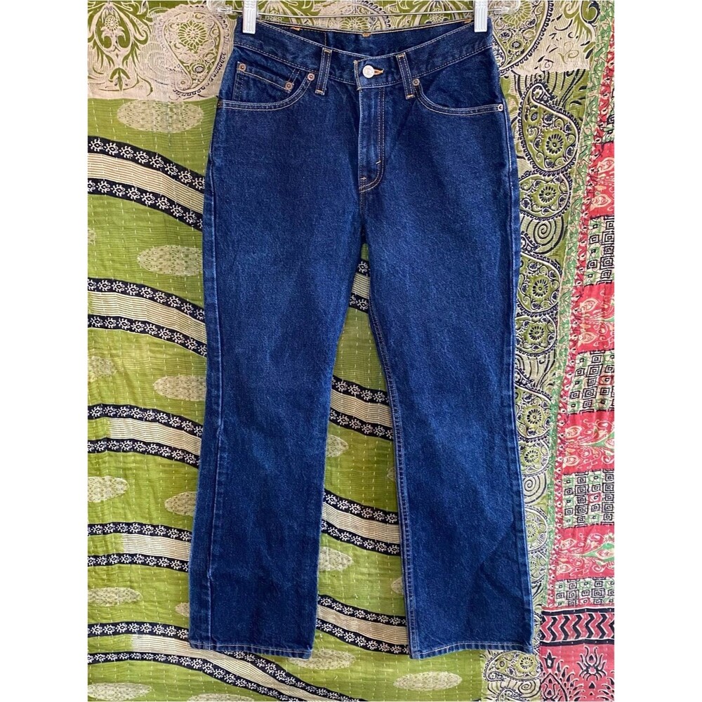 Vintage Y2K Levi's Dark Wash 517 Slim Fit Boot Cut Denim Western Jeans Size 7